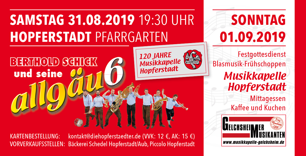 120 Jahre Musikkapelle Hopferstadt – Blasmusik vom Feinsten